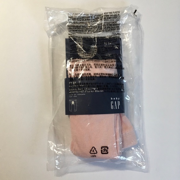 NWT GAP 12-24m bear tights pink - Picture 3 of 3